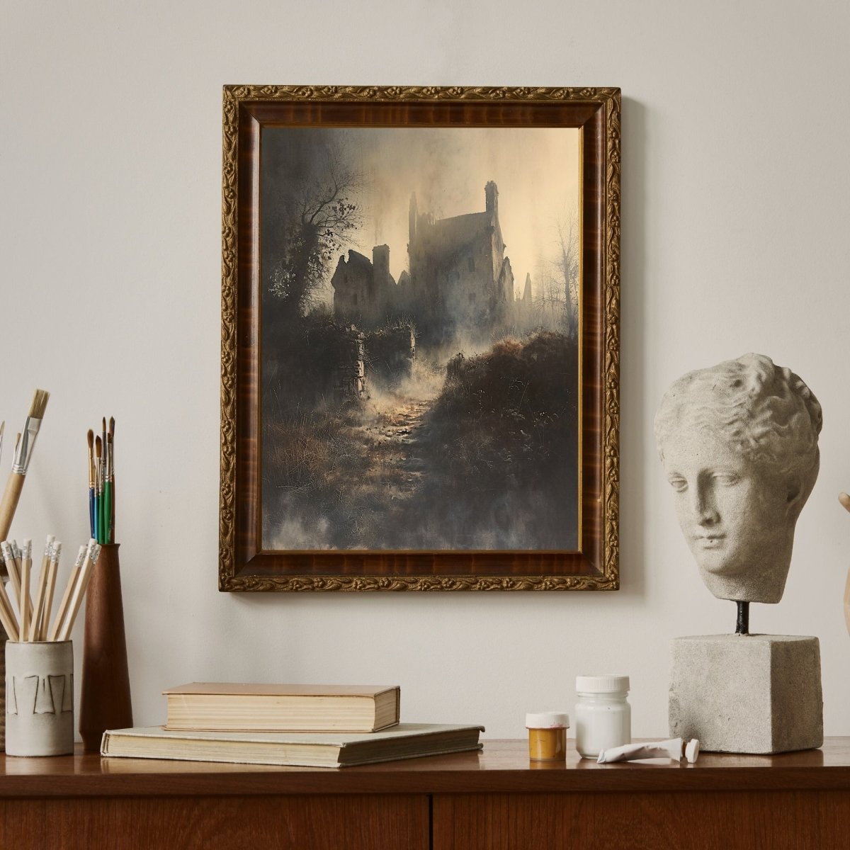 Gothic Haunted House - Dark Grunge Country Wall Art Print - Everything Pixel