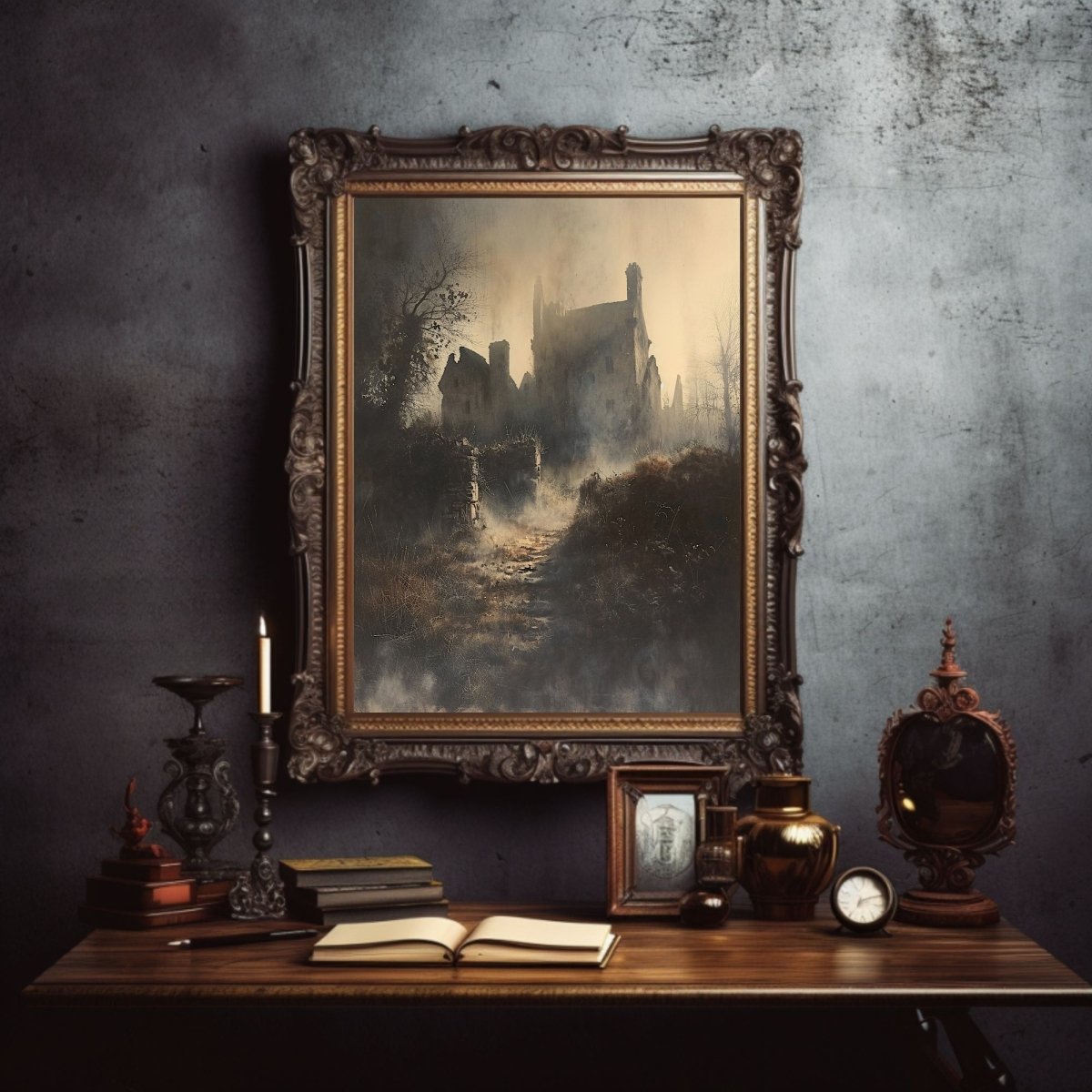 Gothic Haunted House - Dark Grunge Country Wall Art Print - Everything Pixel