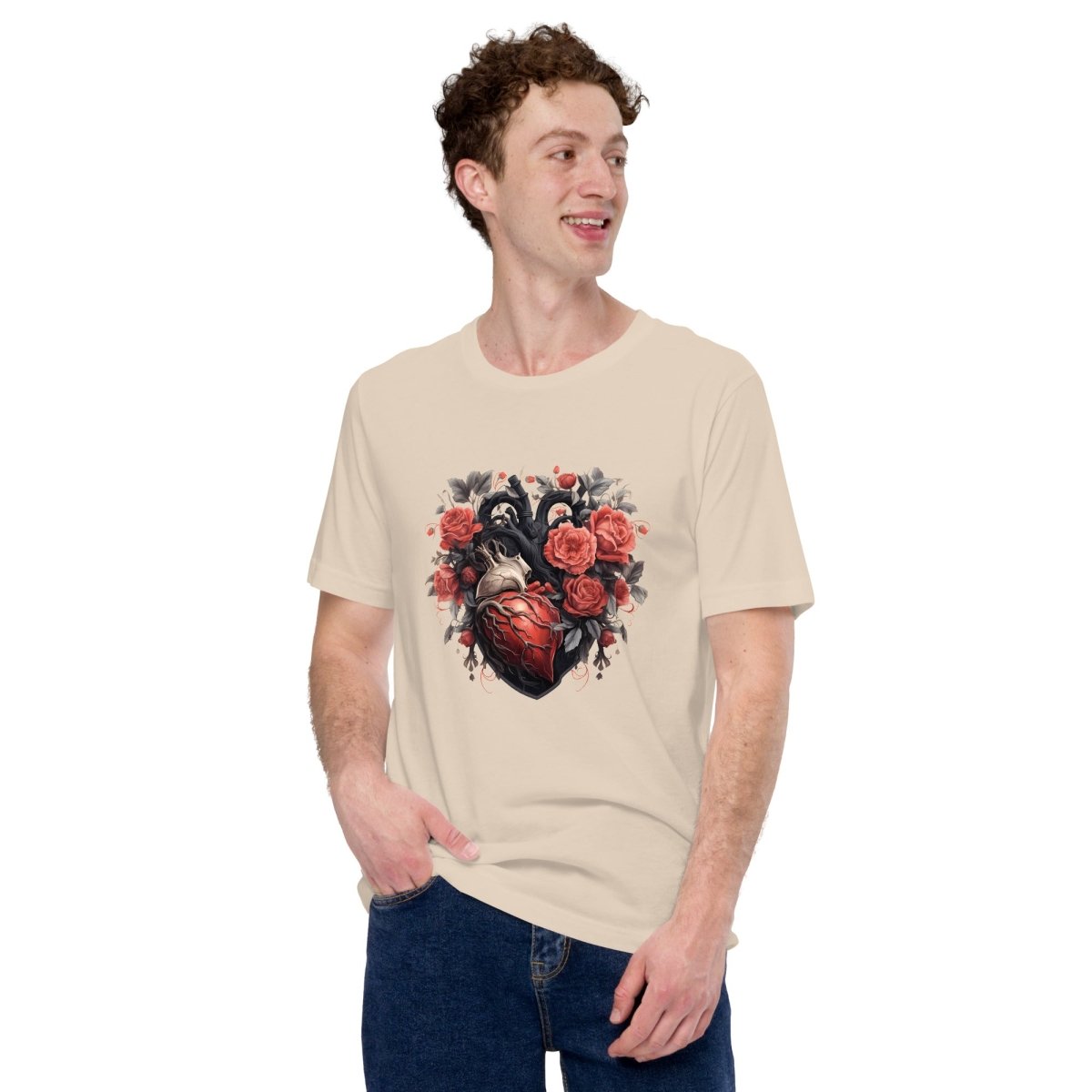 Gothic Heart T-Shirt High Quality Floral Heart Valentines Day Shirt Love Gift for Her Love Tee Gothic Heart Tee Love Shirt Dark Love - Everything Pixel