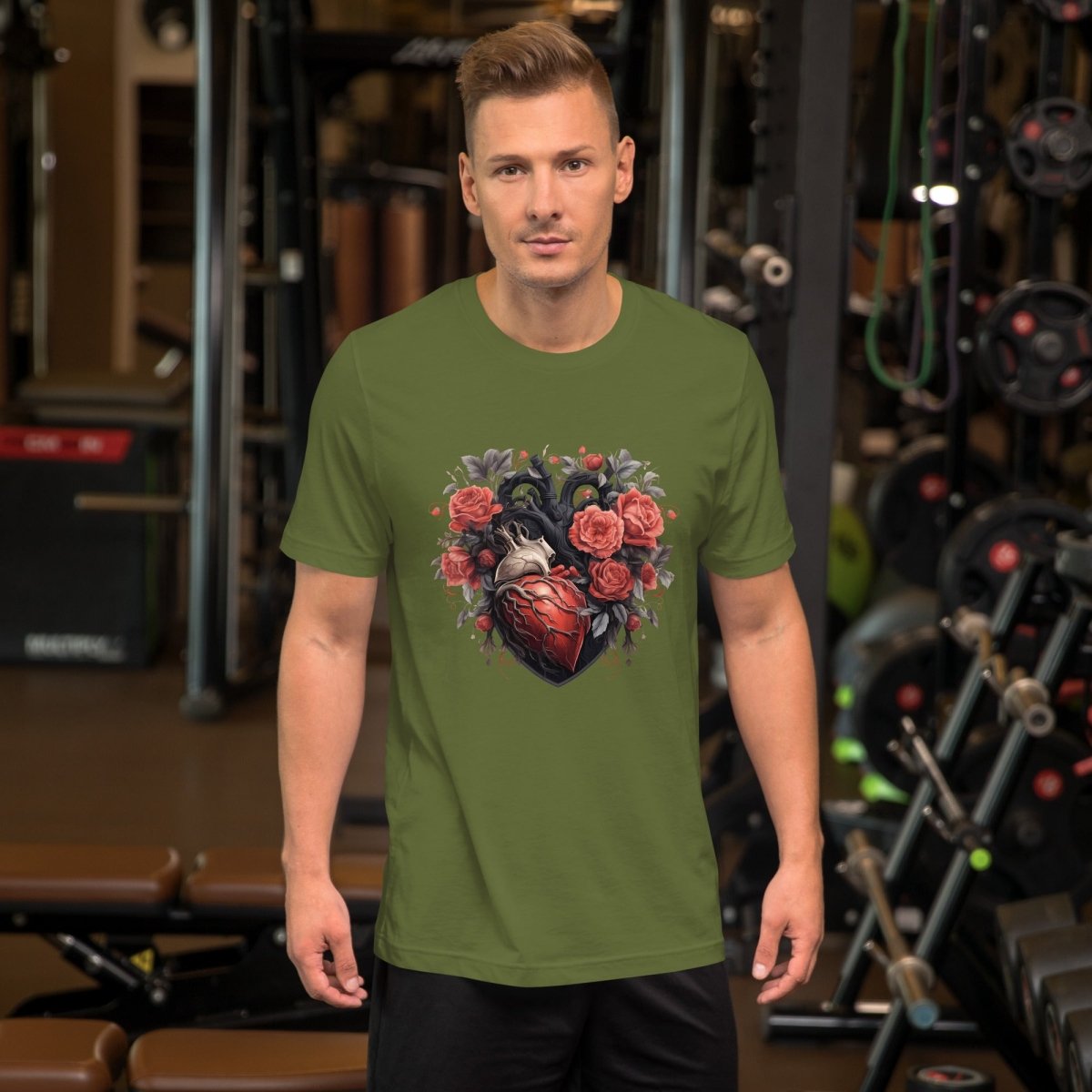 Gothic Heart T-Shirt High Quality Floral Heart Valentines Day Shirt Love Gift for Her Love Tee Gothic Heart Tee Love Shirt Dark Love - Everything Pixel
