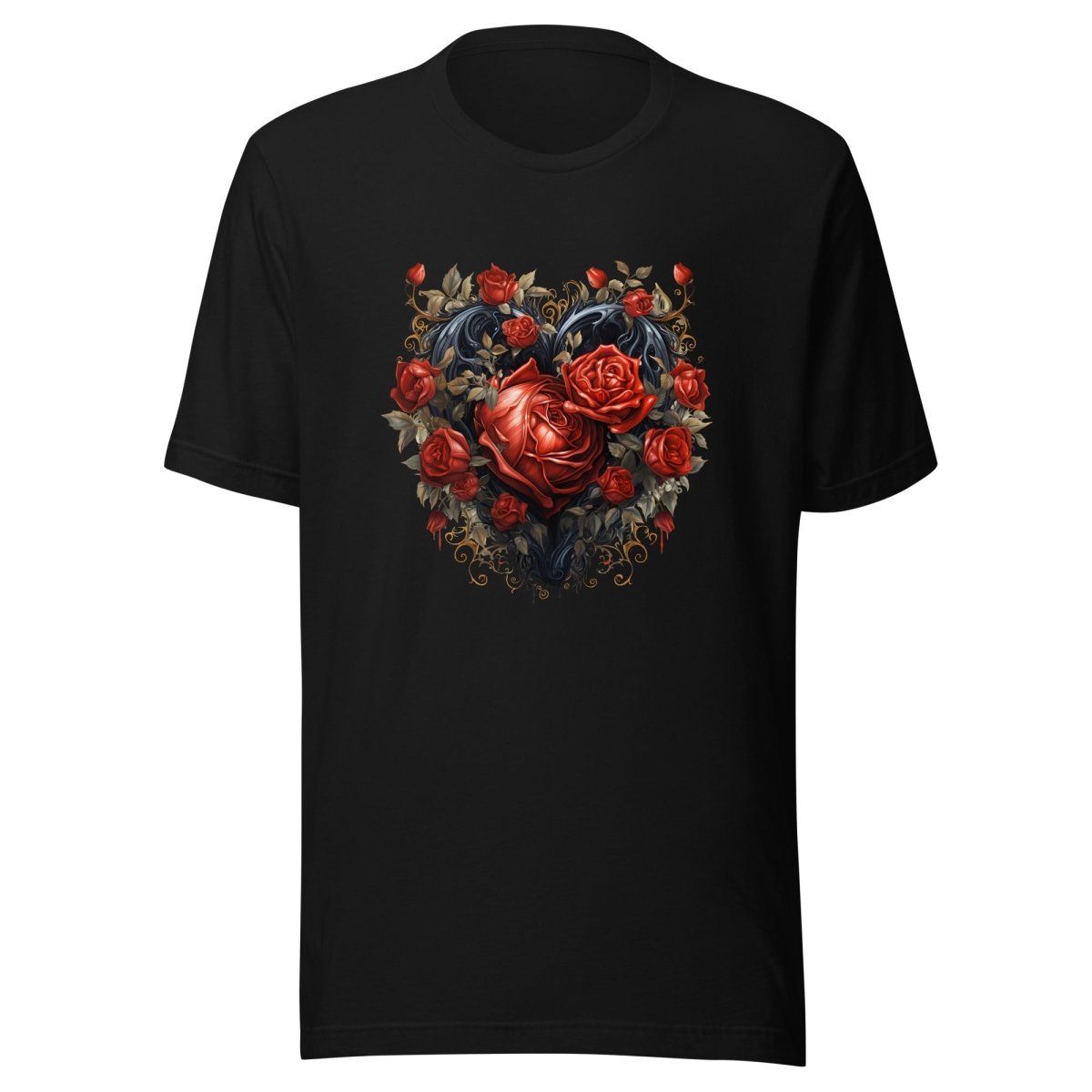 Gothic Heart T-Shirt High Quality Rose Heart Valentines Day Shirt Love Gift for Her Love Tee Gothic Heart Tee Love Shirt Dark Love - Everything Pixel