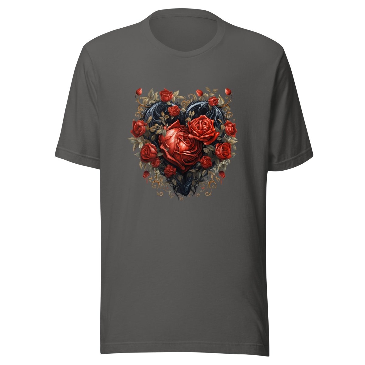 Gothic Heart T-Shirt High Quality Rose Heart Valentines Day Shirt Love Gift for Her Love Tee Gothic Heart Tee Love Shirt Dark Love - Everything Pixel