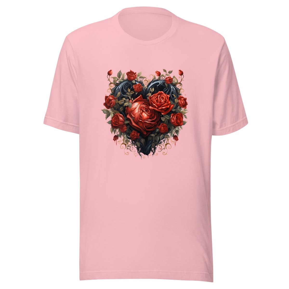 Gothic Heart T-Shirt High Quality Rose Heart Valentines Day Shirt Love Gift for Her Love Tee Gothic Heart Tee Love Shirt Dark Love - Everything Pixel