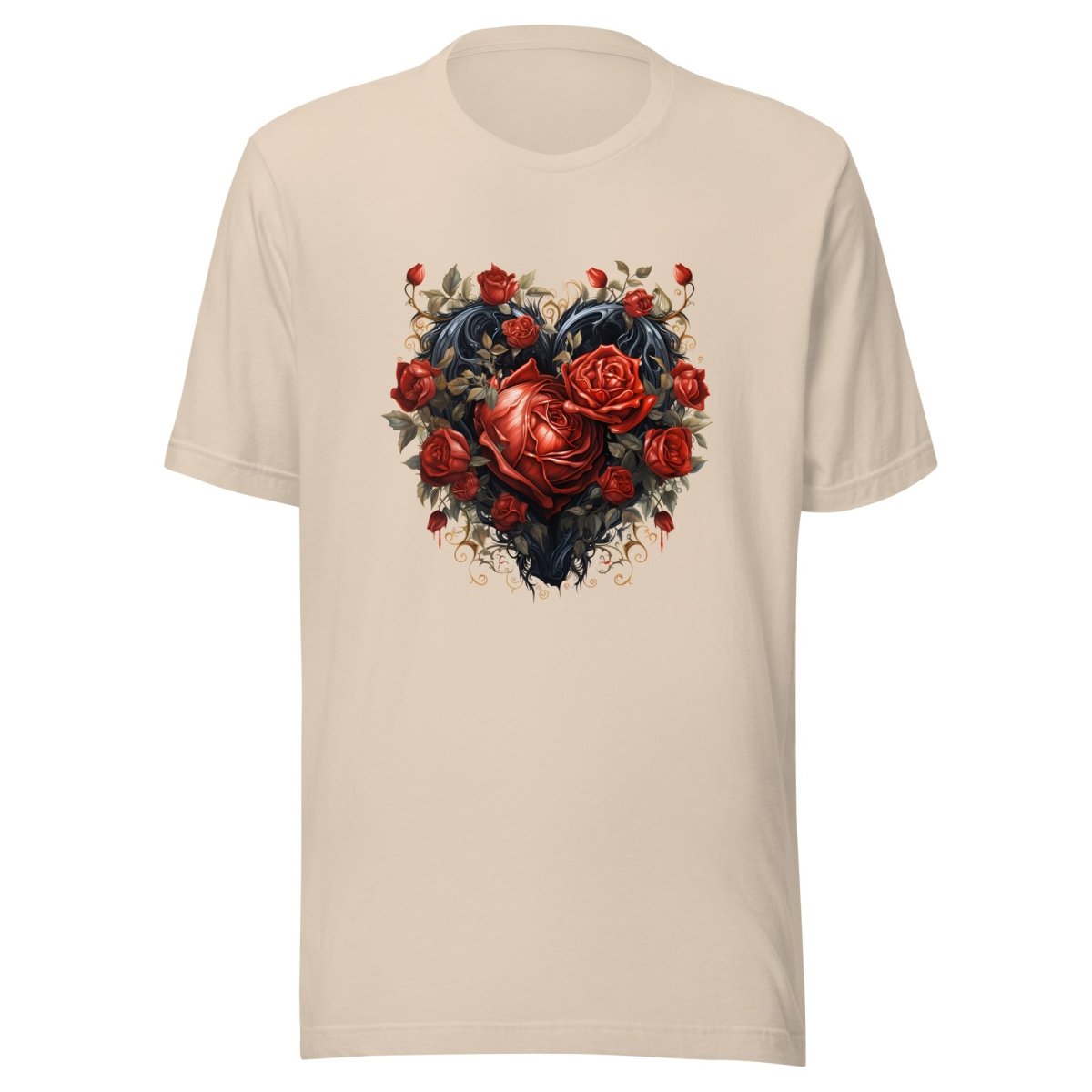 Gothic Heart T-Shirt High Quality Rose Heart Valentines Day Shirt Love Gift for Her Love Tee Gothic Heart Tee Love Shirt Dark Love - Everything Pixel