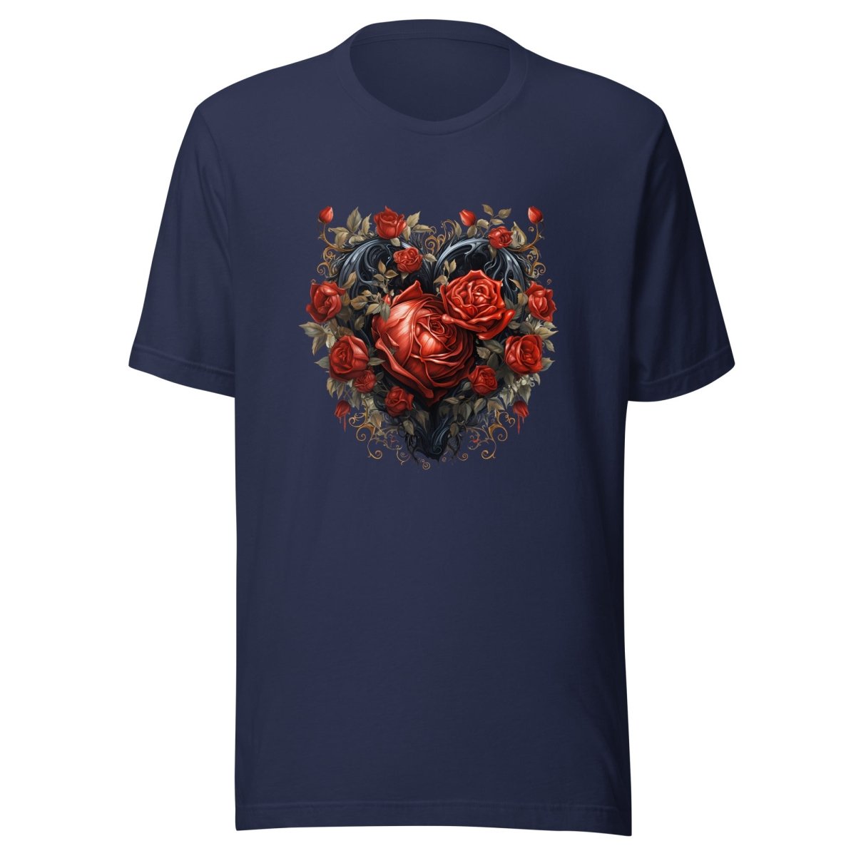 Gothic Heart T-Shirt High Quality Rose Heart Valentines Day Shirt Love Gift for Her Love Tee Gothic Heart Tee Love Shirt Dark Love - Everything Pixel