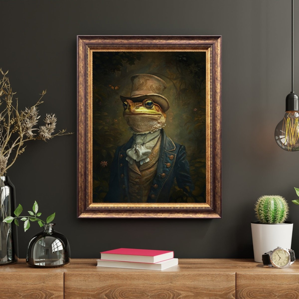 Gothic Noble Frog Victorian Portrait Wall Art Print - Everything Pixel