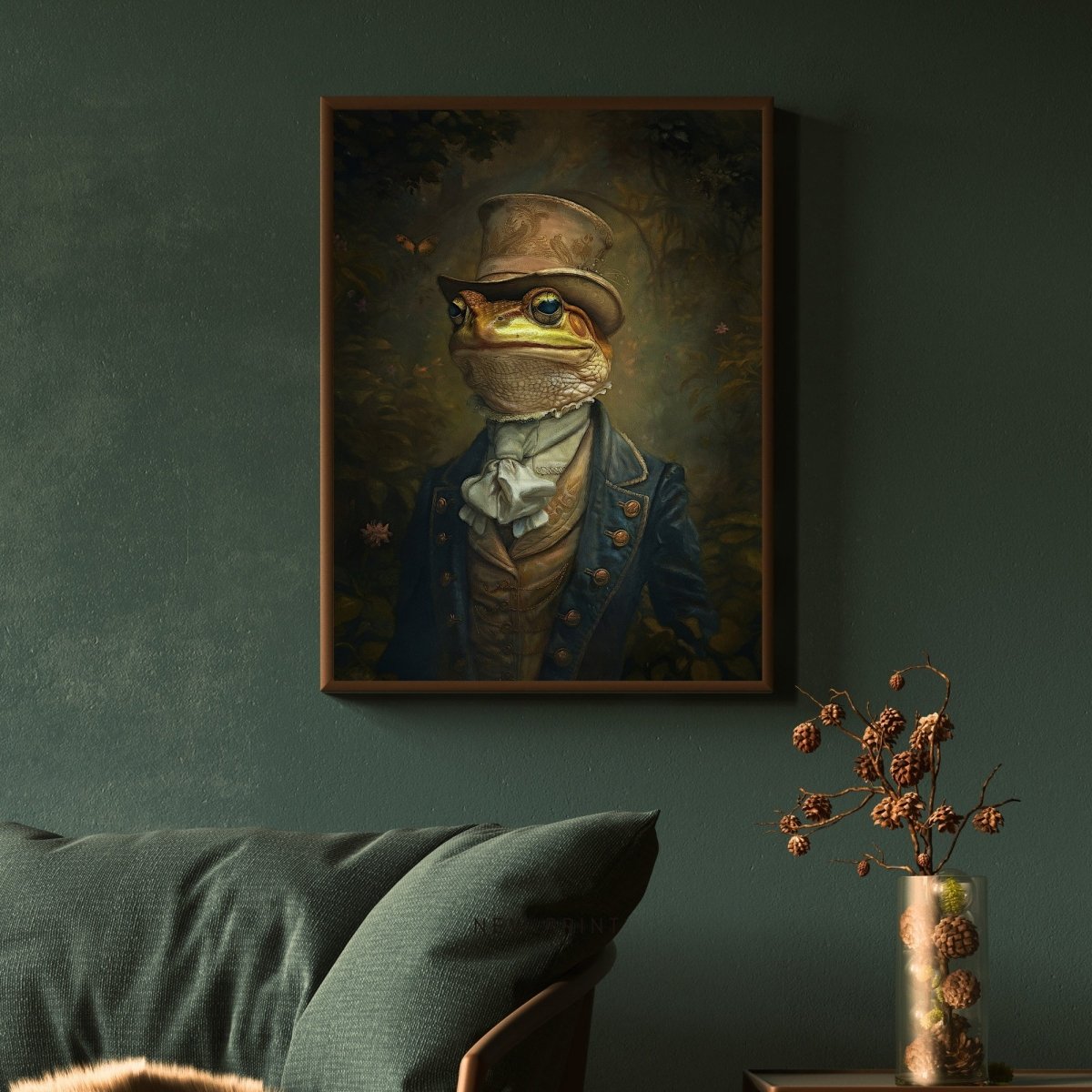 Gothic Noble Frog Victorian Portrait Wall Art Print - Everything Pixel