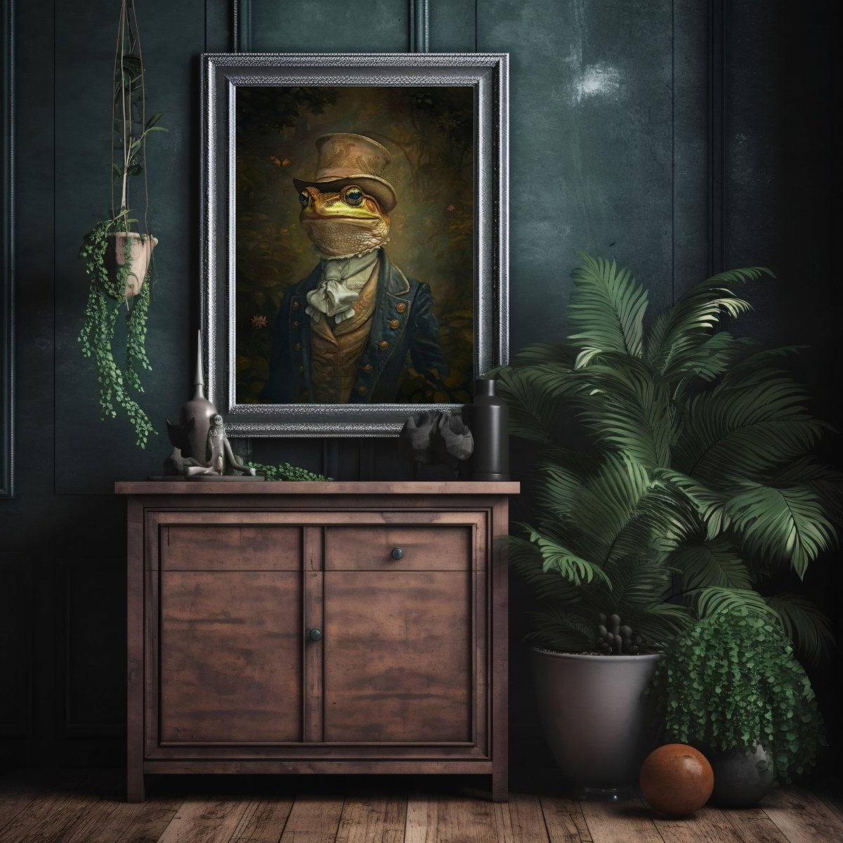 Gothic Noble Frog Victorian Portrait Wall Art Print - Everything Pixel