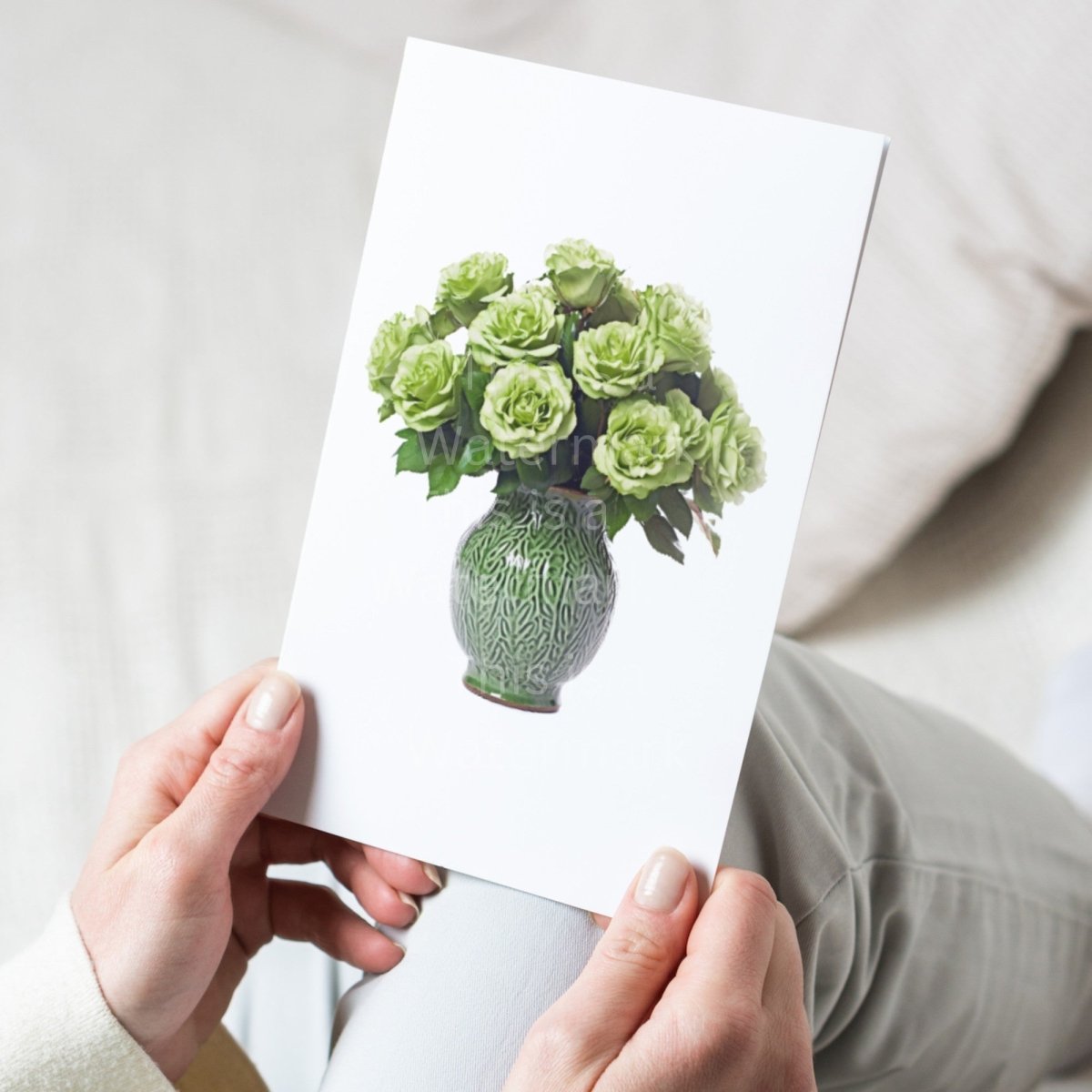 Green Roses in Vase 6+6 PNG Bundle for Sublimation Clipart - Everything Pixel