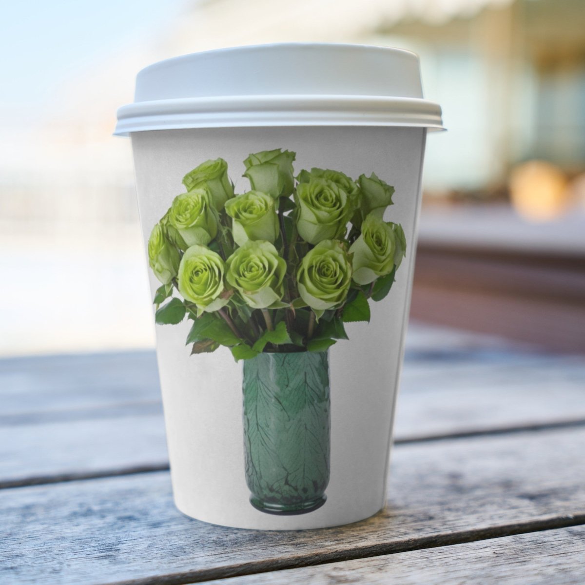 Green Roses in Vase 6+6 PNG Bundle for Sublimation Clipart - Everything Pixel