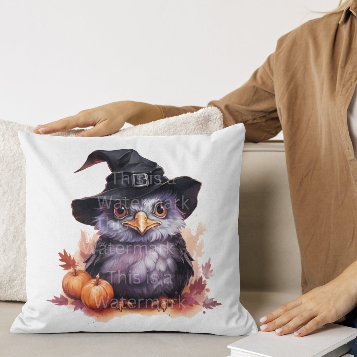 Halloween Bird with Witch Hat 7+7 PNG Clip Art Bundle Halloween Invitation Card Design Paper Crafting Book Clipart Children Party Graphics - Everything Pixel