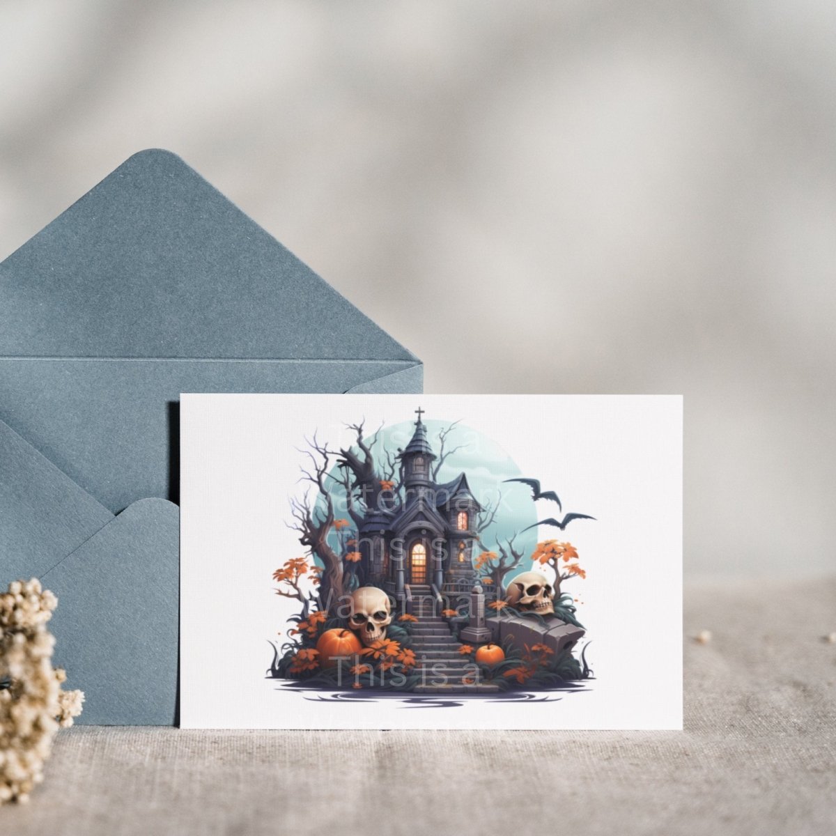 Haunted Halloween House 7+7 PNG Clip Art Bundle Halloween Invitation Card Design Paper Crafting Book Clipart Jack-o-Lantern Graphics - Everything Pixel