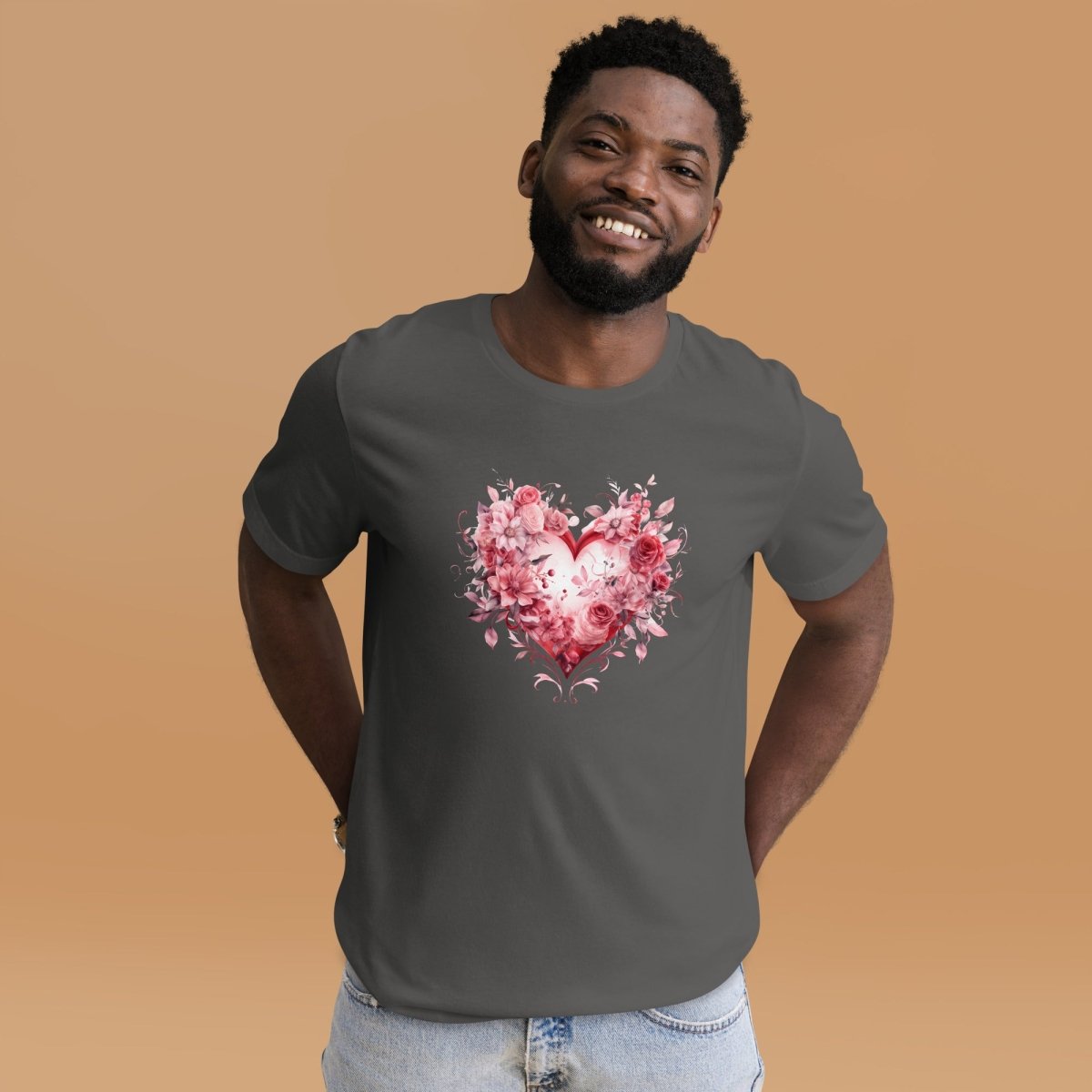 Heart T-Shirt High Quality Floral Heart Valentines Day Shirt Love Gift for Her Love Tee Anniversary Shirt Cute Heart Tee Love Shirt - Everything Pixel