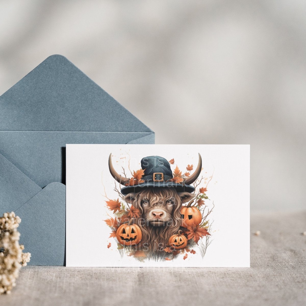 Highland Cow Halloween Clipart 7+7 PNG JPG Bundle Cute Design Invitation Card Graphic Paper Crafting Autumn Highland Cow Artwork - Everything Pixel