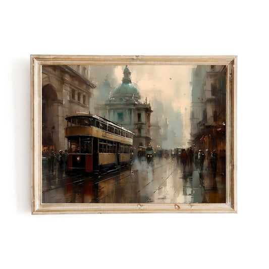 Historic London Street 19th Century Vintage Wall Art Cityscape Nostalgia Artwork - Everything Pixel