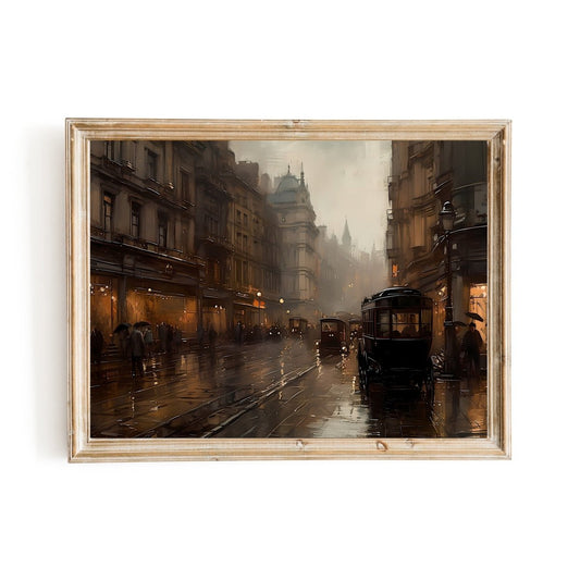 Historic London Street 19th Century Vintage Wall Art Nostalgia Artwork - Everything Pixel