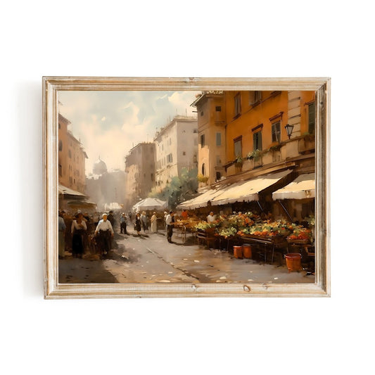 Historic Rome Street 19th Century Vintage Wall Art Cityscape - Everything Pixel