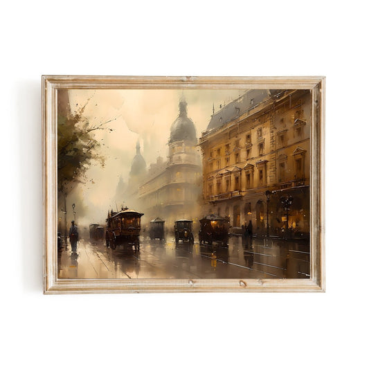 Historical Vienna 19th Century Street View Vintage Wall Art Cityscape - Everything Pixel
