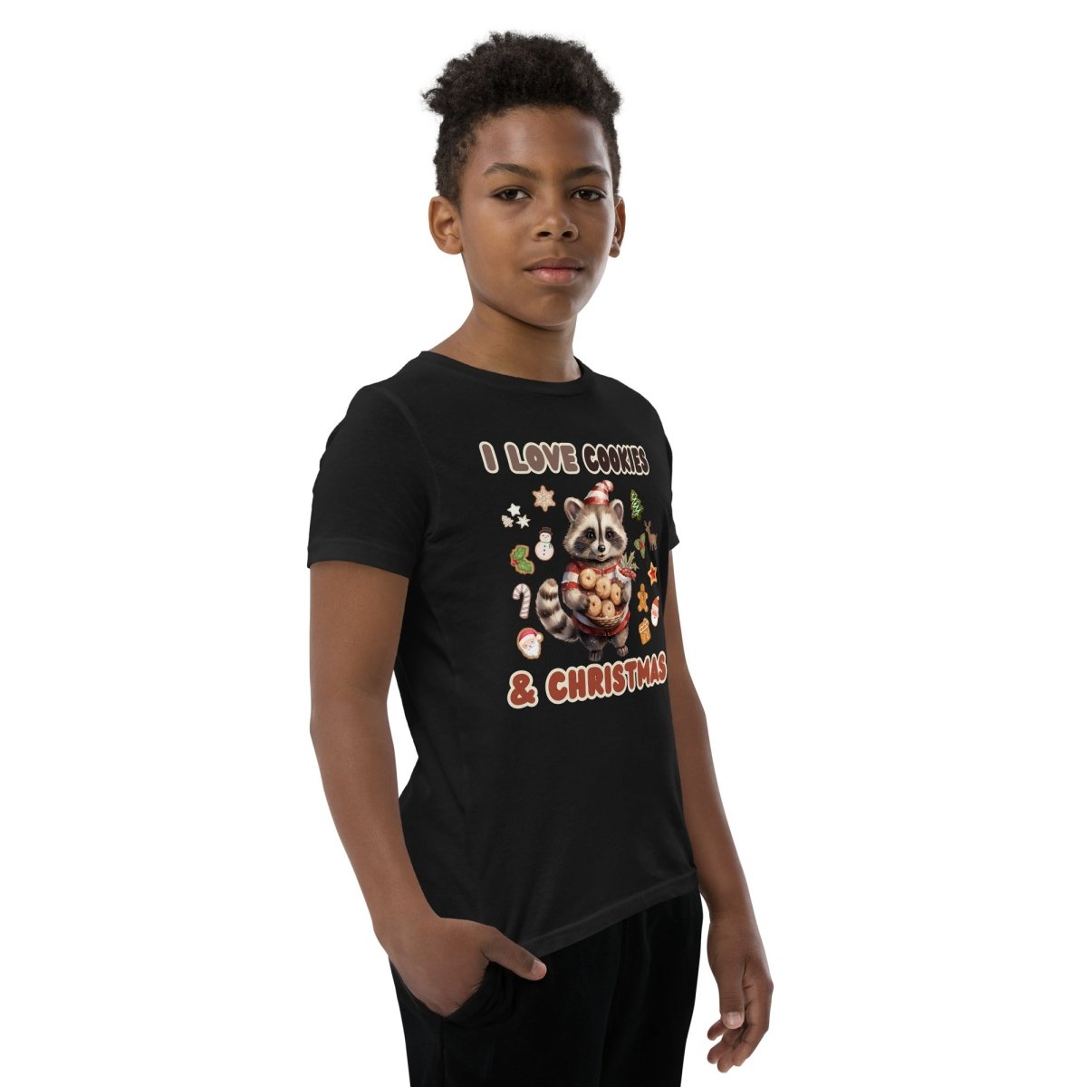I love Christmas Cookies T-Shirt - High Quality Funny Teenager T-Shirt, Holiday Shirt, Youth Christmas Vacation Tee, Cute Raccoon Tee - Everything Pixel