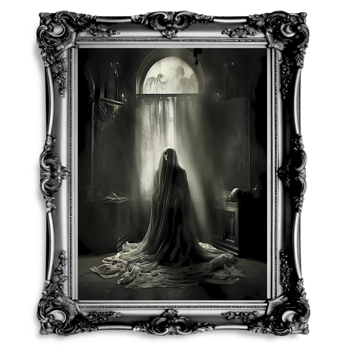 Inside Abandoned Mansion Haunted House Dark Spooky Decor Paper Poster Print Creepy Wall Art - Everything Pixel