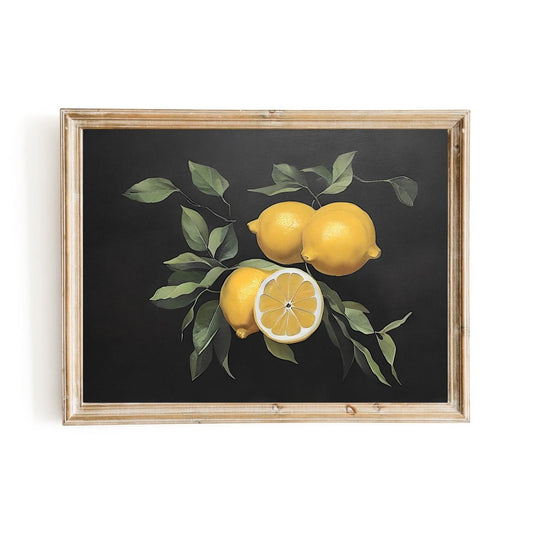 Lemon still life painting vintage farmhouse kitchen - Everything Pixel