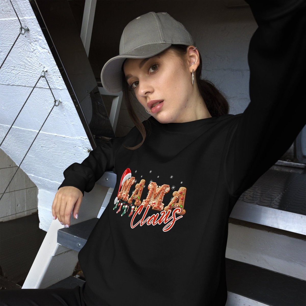 Mama Claus Christmas Pullover - High Quality Funny Unisex Sweater, Gingerbread Letters Shirt Sweatshirt, Christmas Vacation Pullover - Everything Pixel