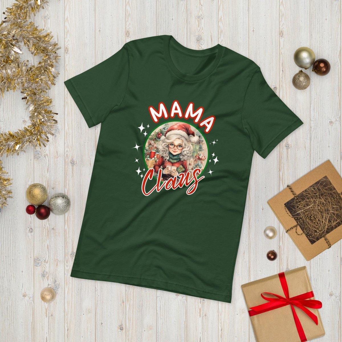 Mama Claus Christmas T-Shirt - High Quality Funny Unisex T-Shirt, Santa Mama Holiday Shirt Design, Christmas Vacation Tee, Family Xmas Tee - Everything Pixel