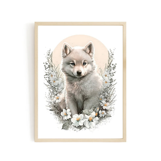 Nursery decor baby wolf animal wall art gender neutral - Everything Pixel