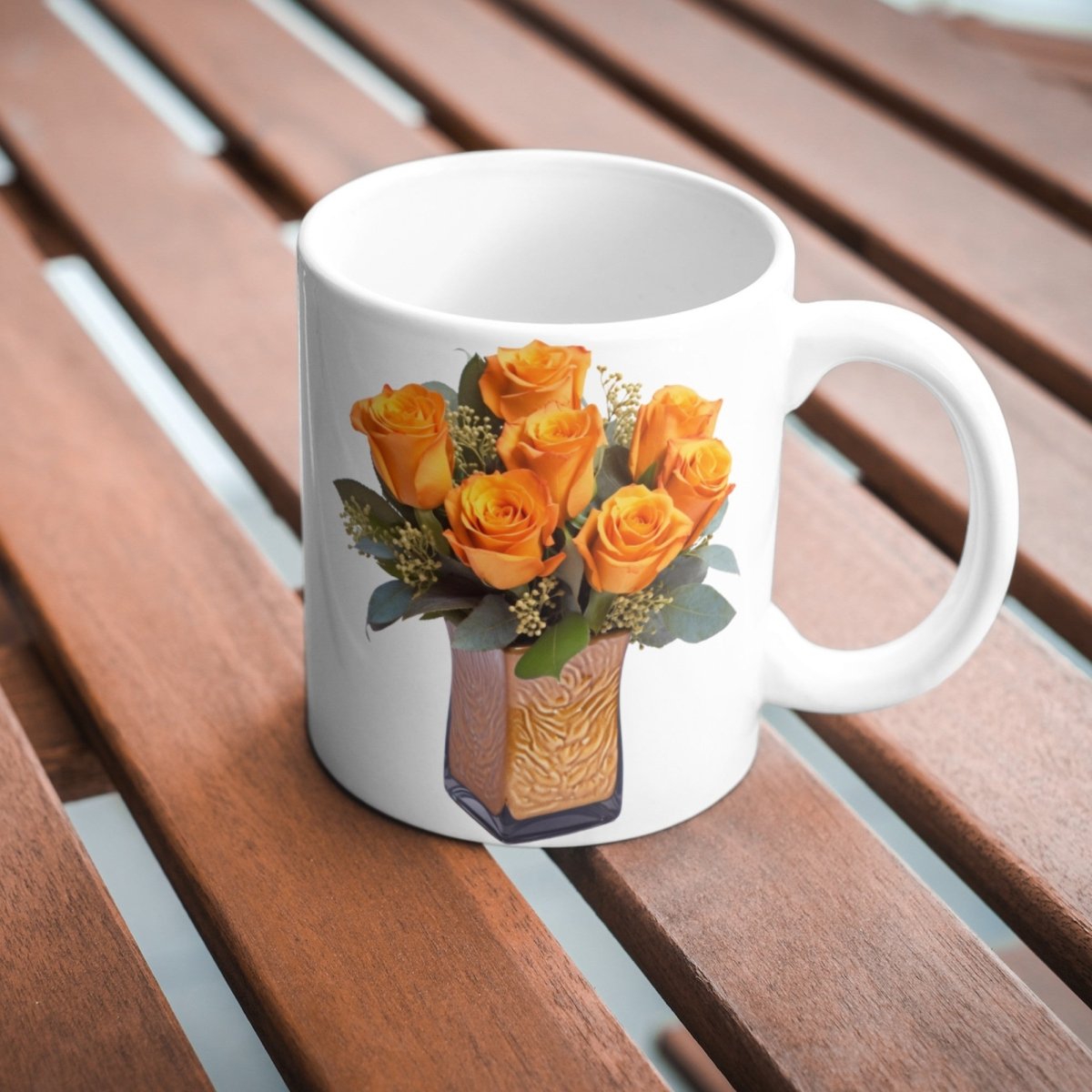 Orange Roses in Vase 6+6 PNG Bundle for Sublimation Clipart - Everything Pixel