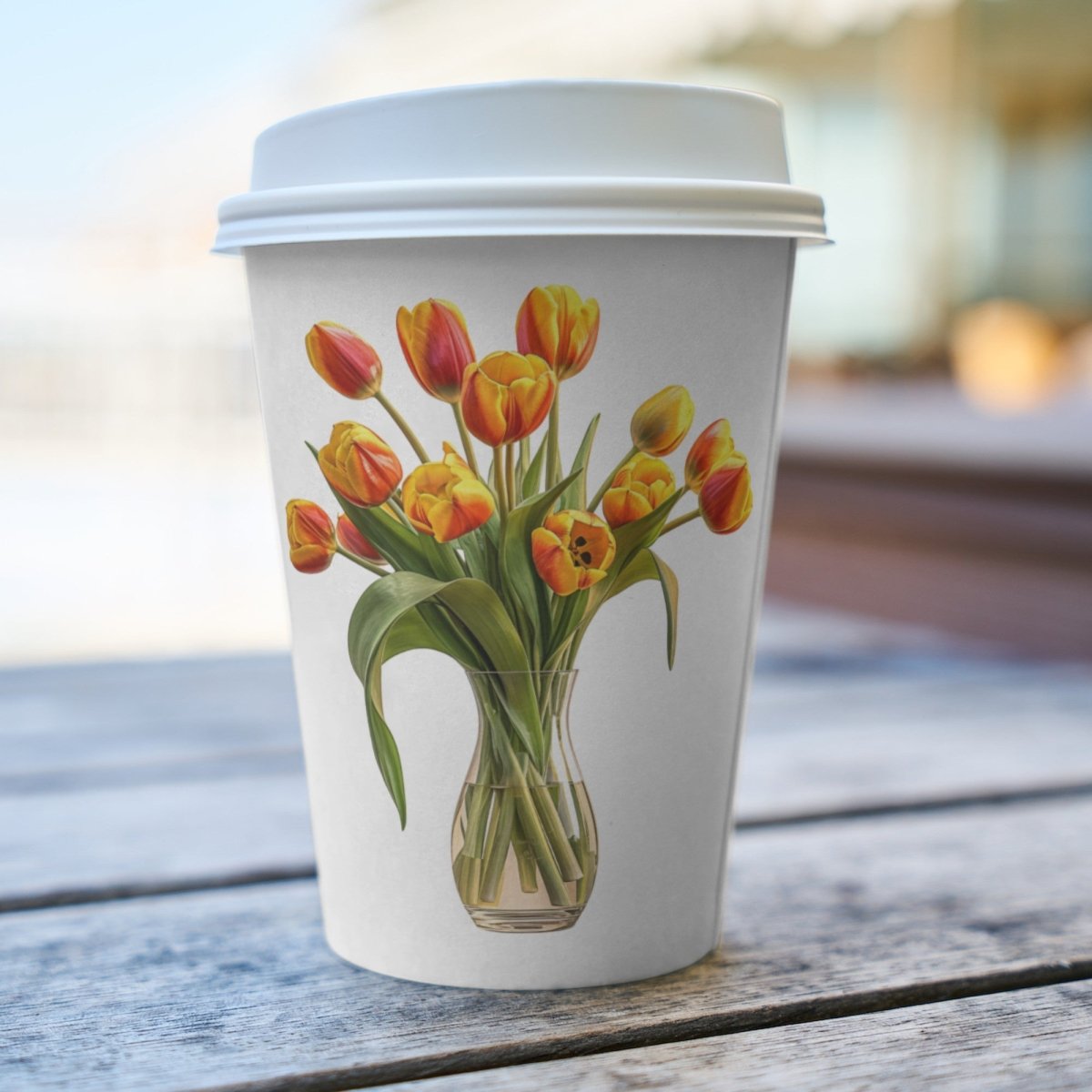 Orange Tulips in Vase 6+6 PNG Clipart Bundle, Transparent Background, Photorealistic - Everything Pixel