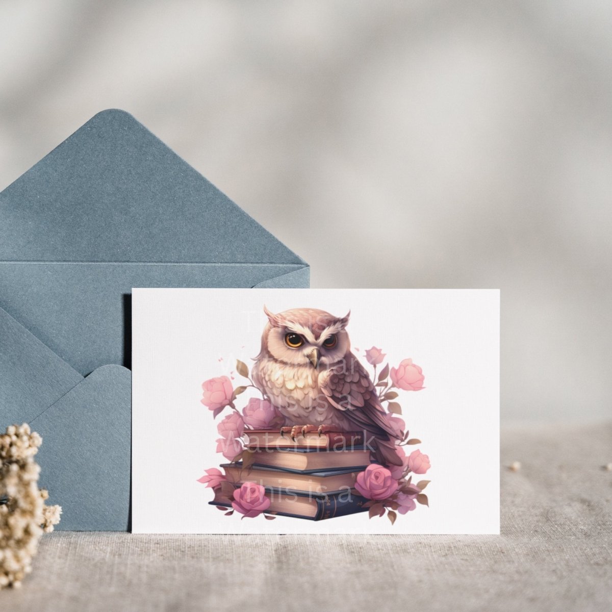 Owl on Stack of Books Clipart 7+7 High Quality PNGs Bundle Boho Card Making Tumbler Clip Art Digital Paper Craft Scrapbook Animal Design - Everything Pixel