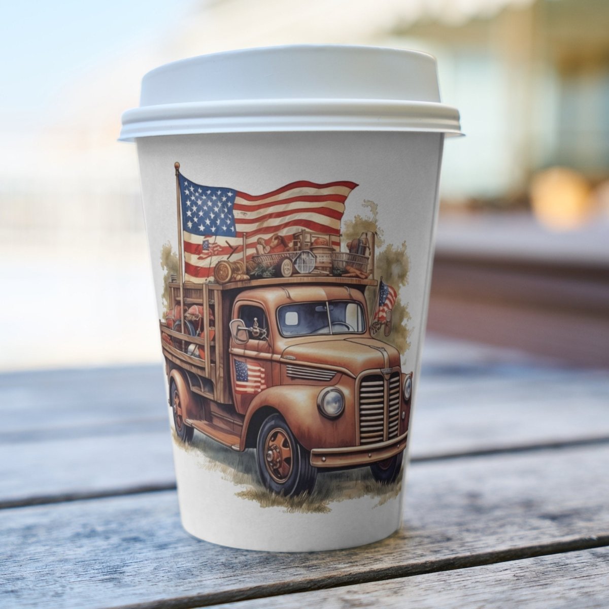Patriotic Vintage Truck PNG Clip Art Bundle Sublimation Tumbler Design 4th of July Card Making Shirt Design Independence Day Clipart - Everything Pixel