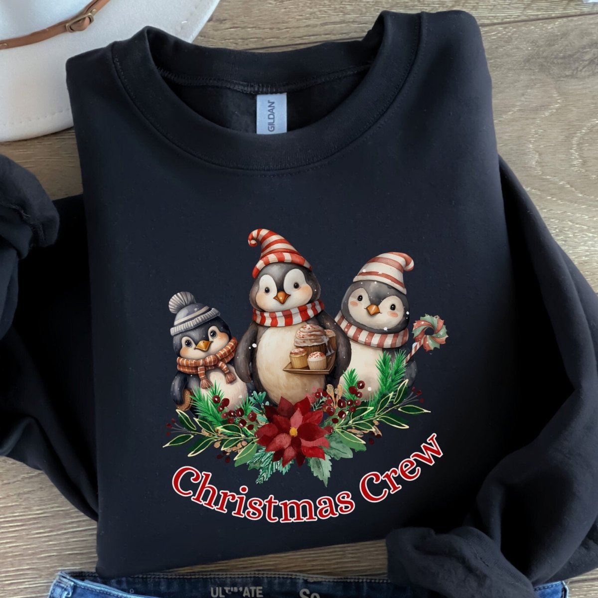 Penguin Christmas Crew Pullover - High Quality Festive Family Unisex Sweater, Family Reunion Sweatshirt, Holiday Pullover, Christmas Vacation - Everything Pixel
