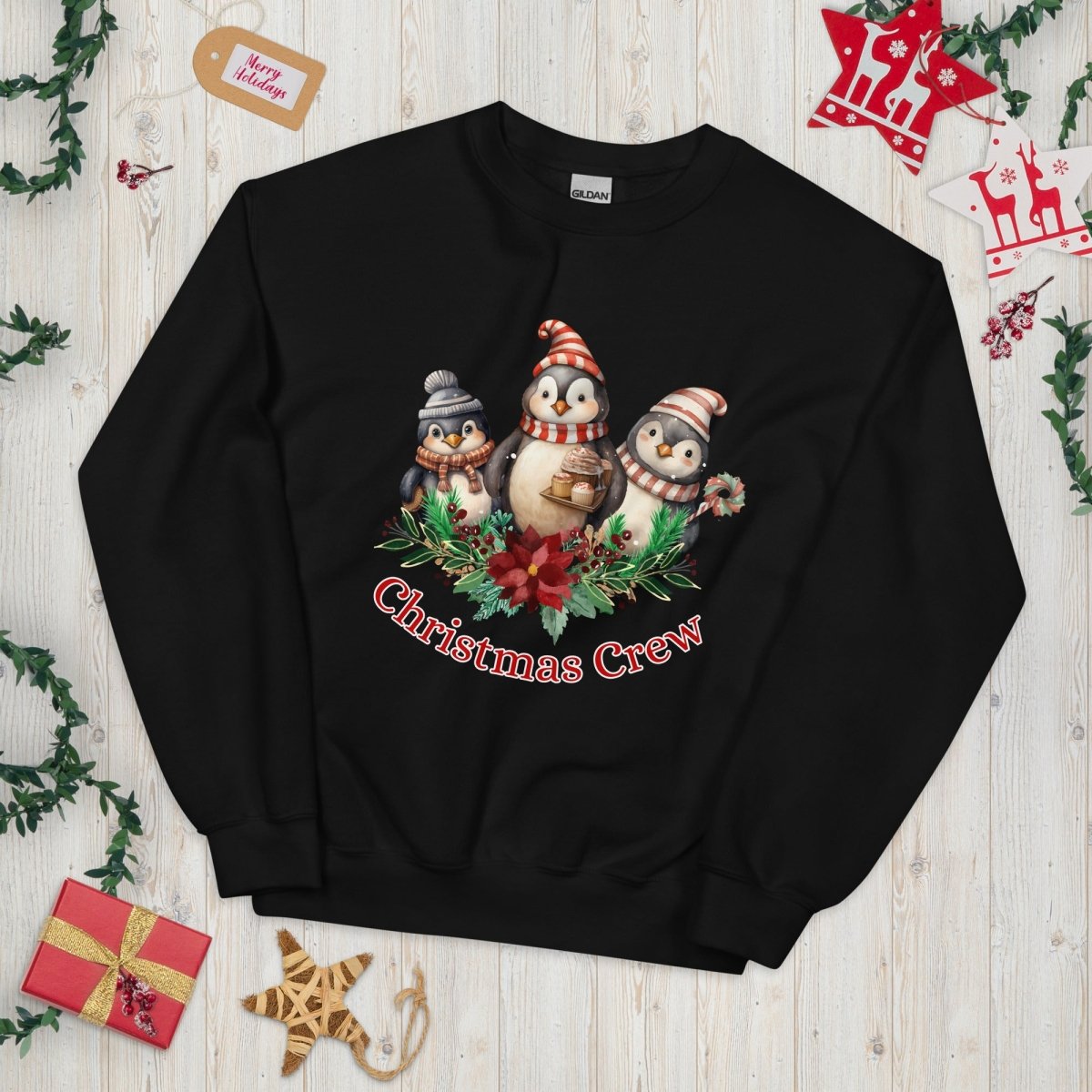 Penguin Christmas Crew Pullover - High Quality Festive Family Unisex Sweater, Family Reunion Sweatshirt, Holiday Pullover, Christmas Vacation - Everything Pixel