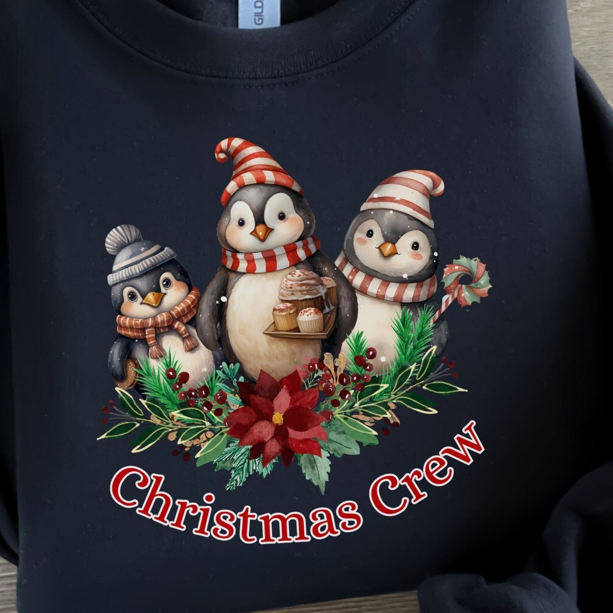 Penguin Christmas Crew Pullover - High Quality Festive Family Unisex Sweater, Family Reunion Sweatshirt, Holiday Pullover, Christmas Vacation - Everything Pixel