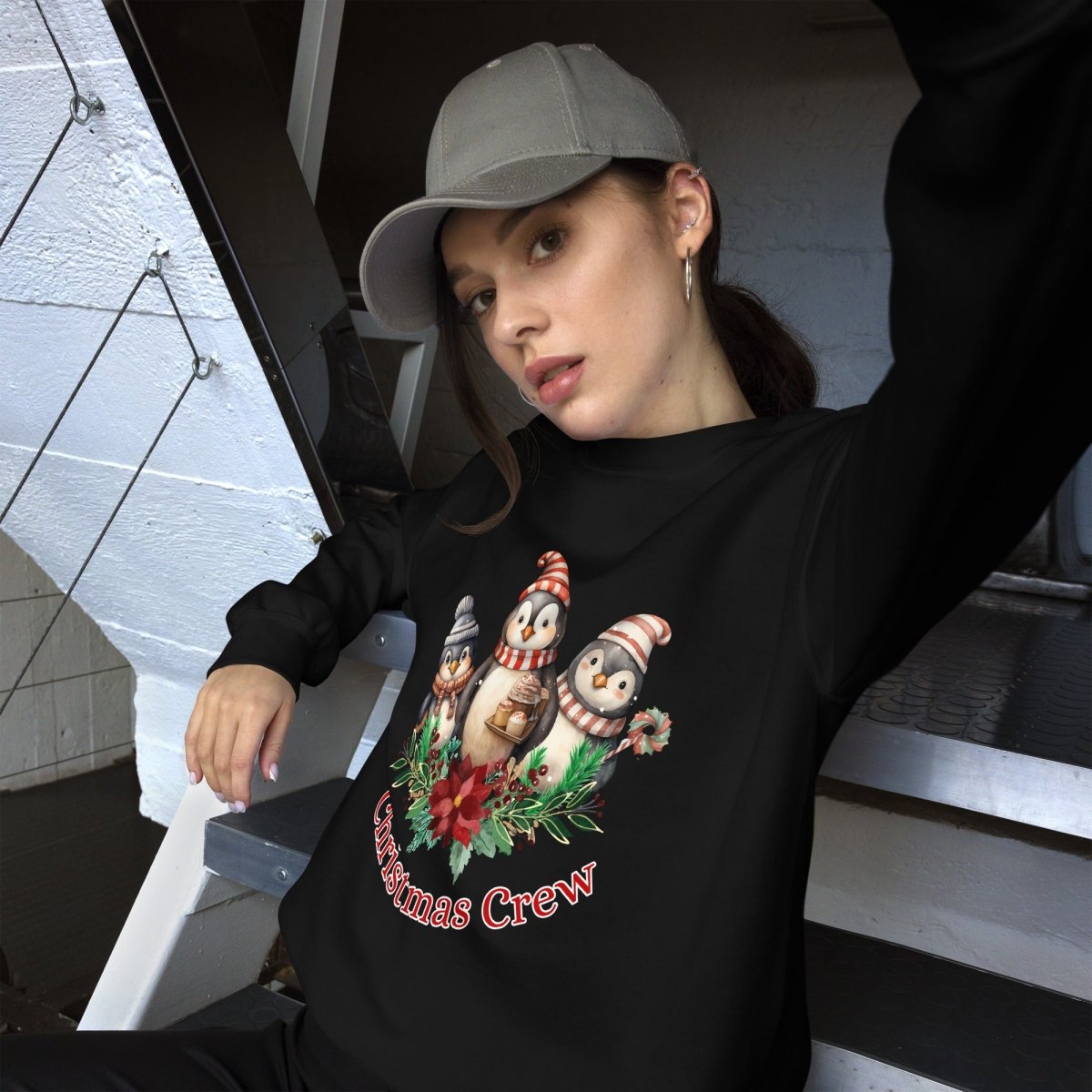 Penguin Christmas Crew Pullover - High Quality Festive Family Unisex Sweater, Family Reunion Sweatshirt, Holiday Pullover, Christmas Vacation - Everything Pixel