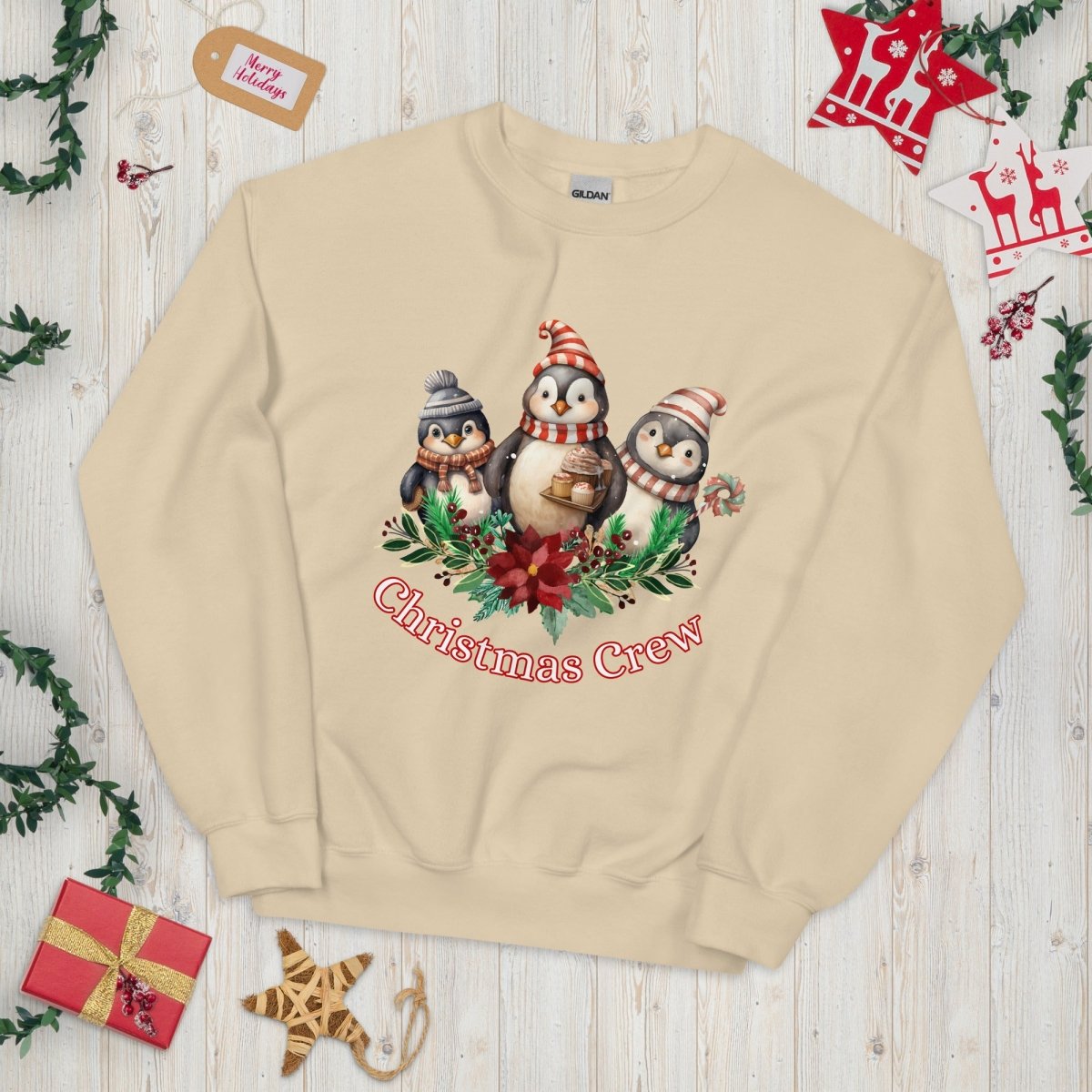 Penguin Christmas Crew Pullover - High Quality Festive Family Unisex Sweater, Family Reunion Sweatshirt, Holiday Pullover, Christmas Vacation - Everything Pixel