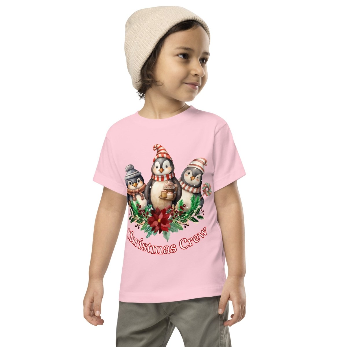 Penguin Christmas Crew T-Shirt - High Quality Festive Family Children T-Shirt, Family Reunion Tee, Holiday Shirt, Toddler Christmas Tee - Everything Pixel