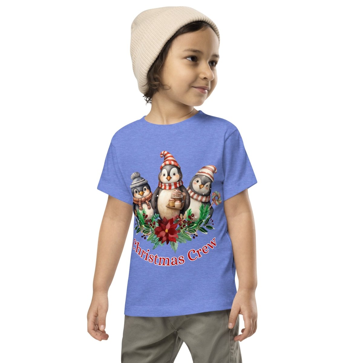 Penguin Christmas Crew T-Shirt - High Quality Festive Family Children T-Shirt, Family Reunion Tee, Holiday Shirt, Toddler Christmas Tee - Everything Pixel