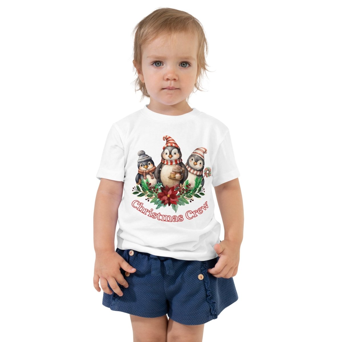 Penguin Christmas Crew T-Shirt - High Quality Festive Family Children T-Shirt, Family Reunion Tee, Holiday Shirt, Toddler Christmas Tee - Everything Pixel