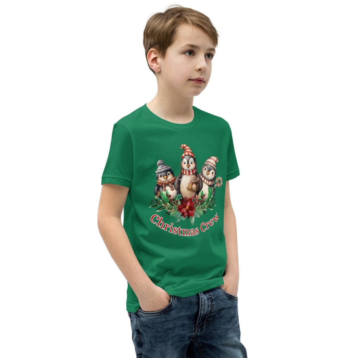 Penguin Christmas Crew T-Shirt - High Quality Festive Family Teenager T-Shirt, Family Reunion Tee, Holiday Shirt, Youth Christmas Tee - Everything Pixel