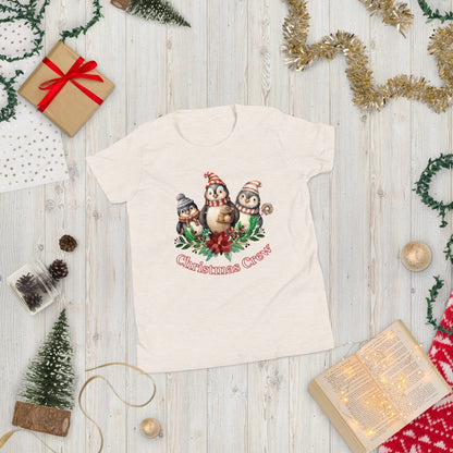 Penguin Christmas Crew T-Shirt - High Quality Festive Family Teenager T-Shirt, Family Reunion Tee, Holiday Shirt, Youth Christmas Tee - Everything Pixel