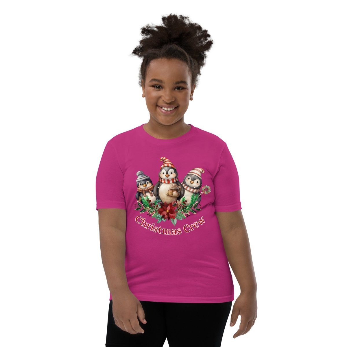 Penguin Christmas Crew T-Shirt - High Quality Festive Family Teenager T-Shirt, Family Reunion Tee, Holiday Shirt, Youth Christmas Tee - Everything Pixel