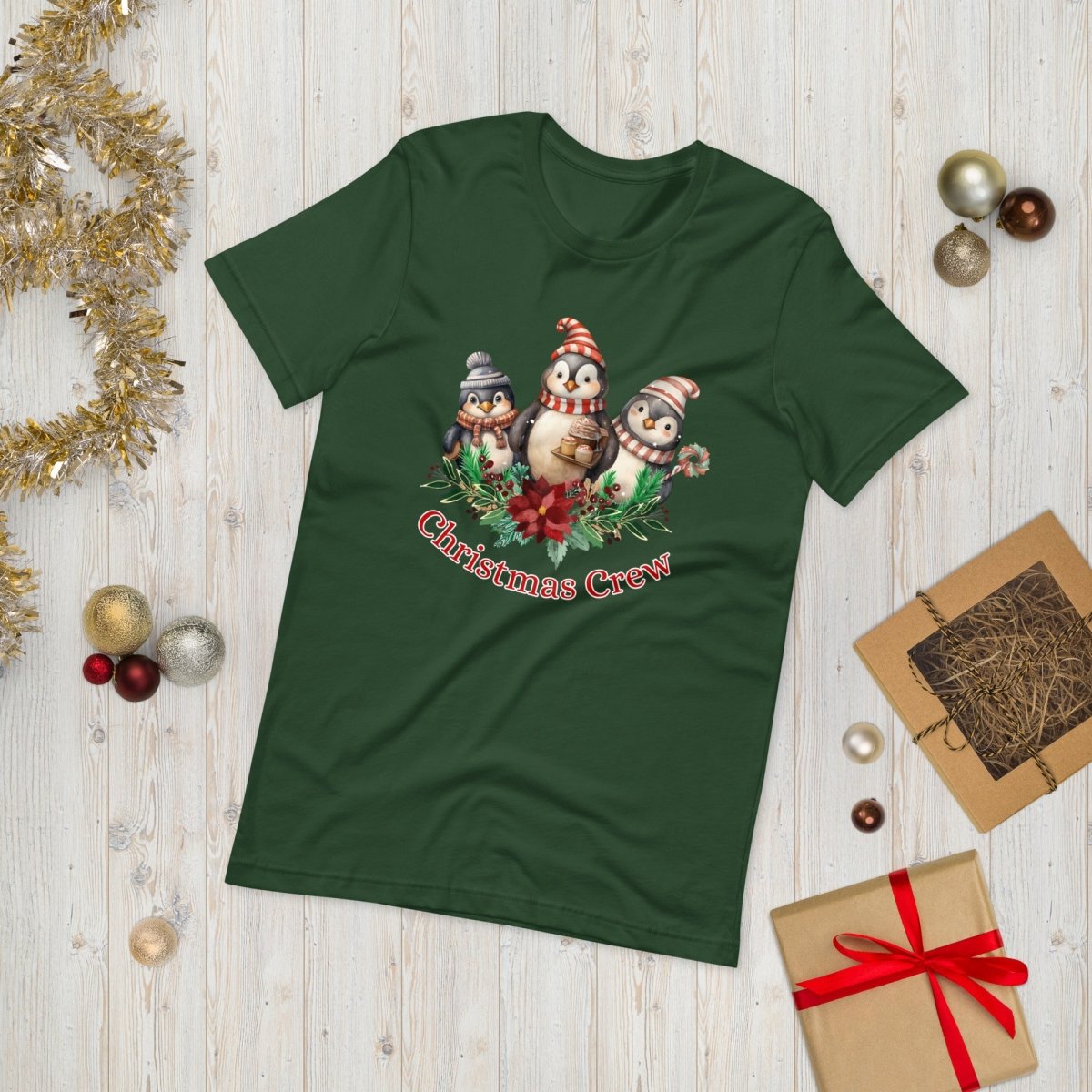 Penguin Christmas Crew T-Shirt - High Quality Festive Family Unisex T-Shirt, Family Reunion Tee, Holiday Shirt, Christmas Vacation Tee - Everything Pixel