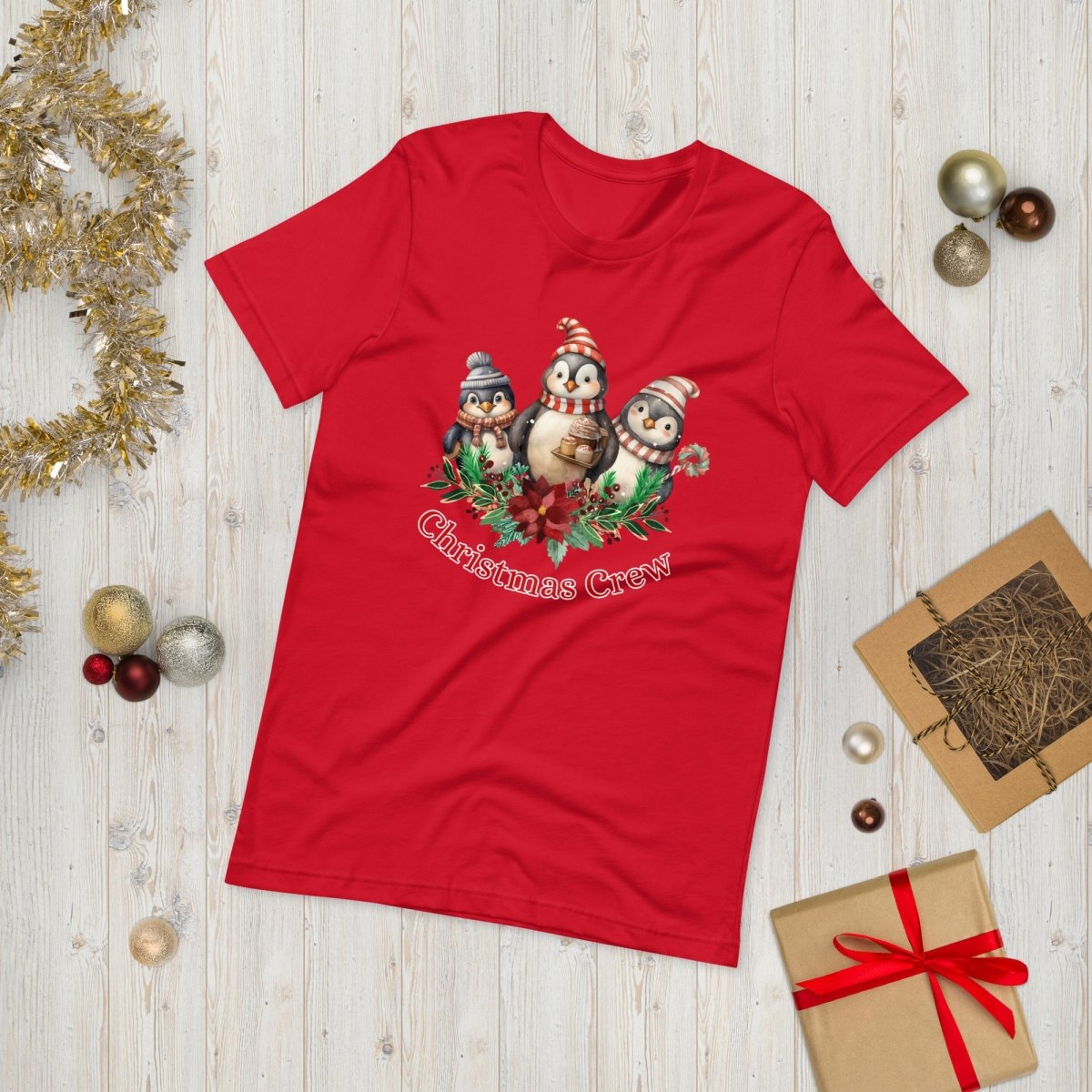 Penguin Christmas Crew T-Shirt - High Quality Festive Family Unisex T-Shirt, Family Reunion Tee, Holiday Shirt, Christmas Vacation Tee - Everything Pixel