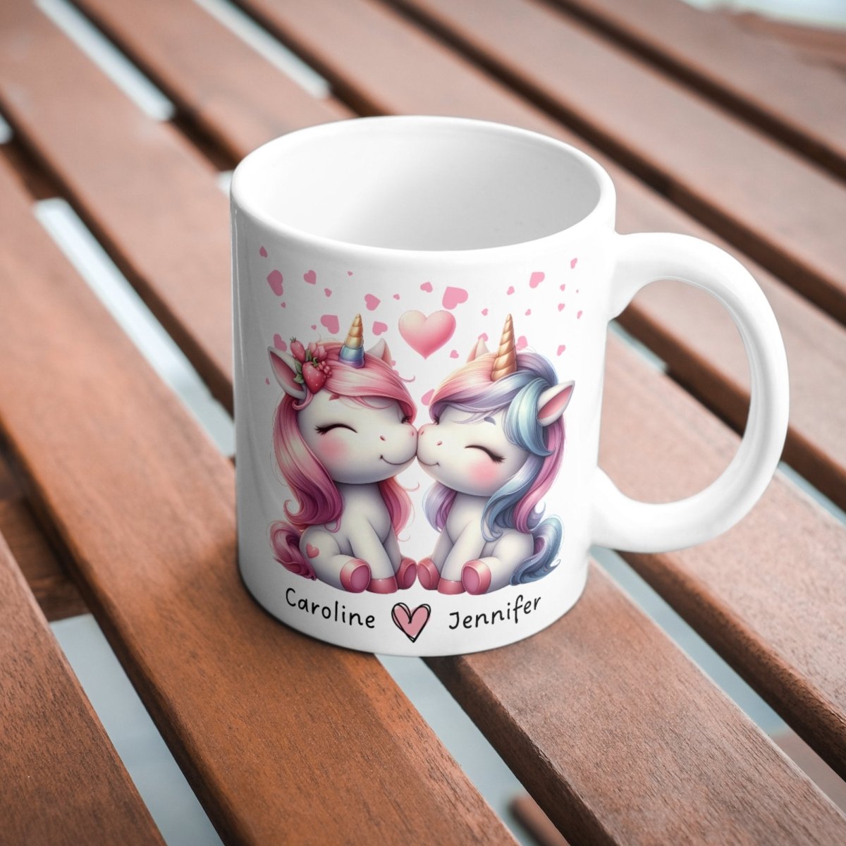 Personalized Couple Mug Custom Valentines Day Unicorn Lovers Mug Gift for Couple Gift for Her and Her Cute Custom Name Anniversary Gift - Everything Pixel