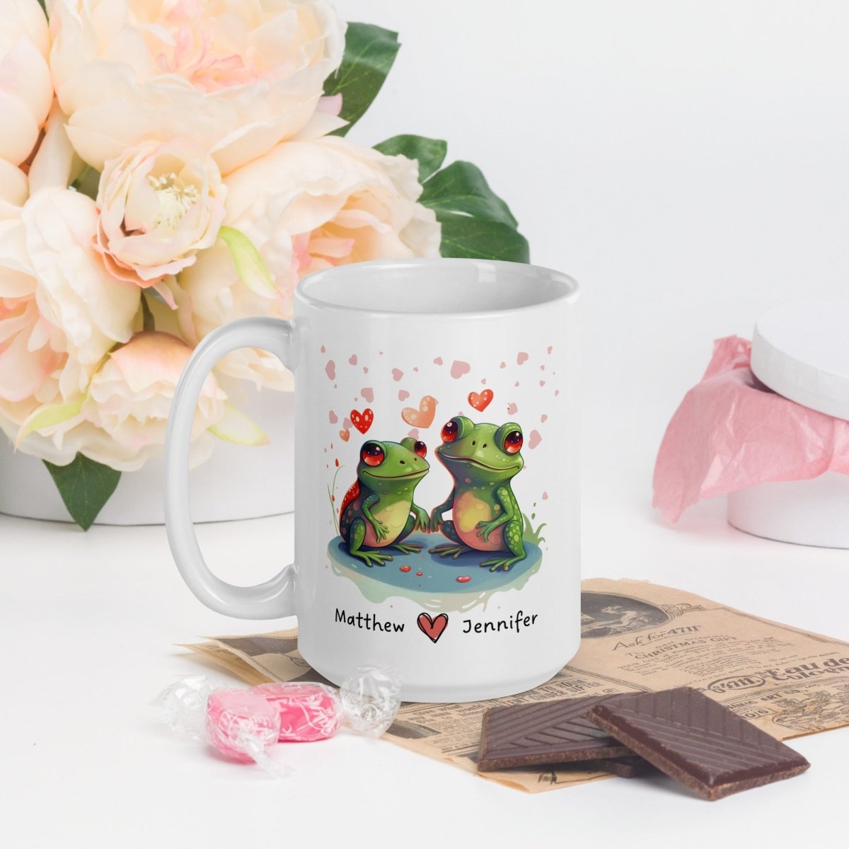 Personalized Lovers Mug Custom Valentines Day Frog Couple Mug Gift for Couples Gift Idea for Him and Her Cute Custom Name Anniversary Gift - Everything Pixel