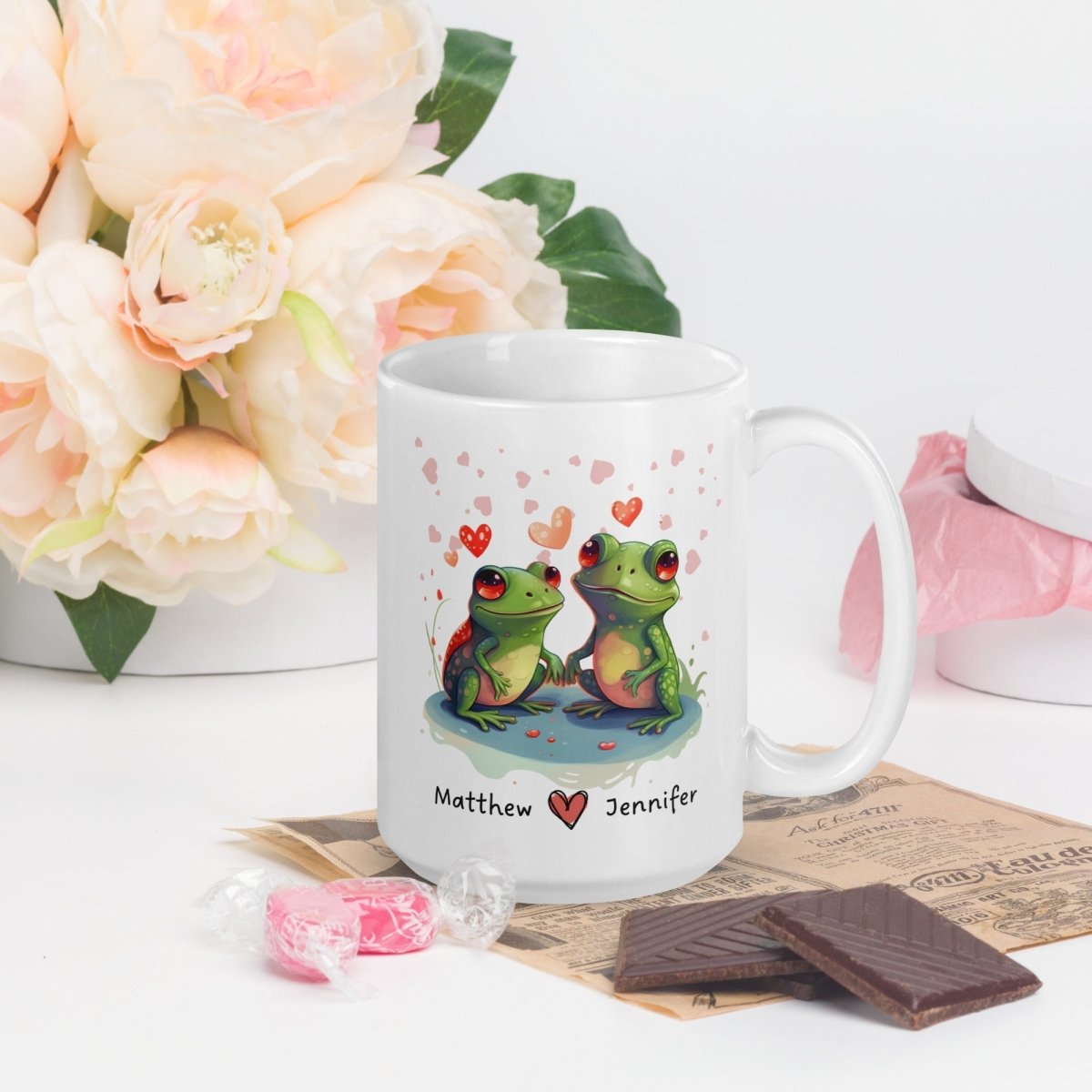 Personalized Lovers Mug Custom Valentines Day Frog Couple Mug Gift for Couples Gift Idea for Him and Her Cute Custom Name Anniversary Gift - Everything Pixel