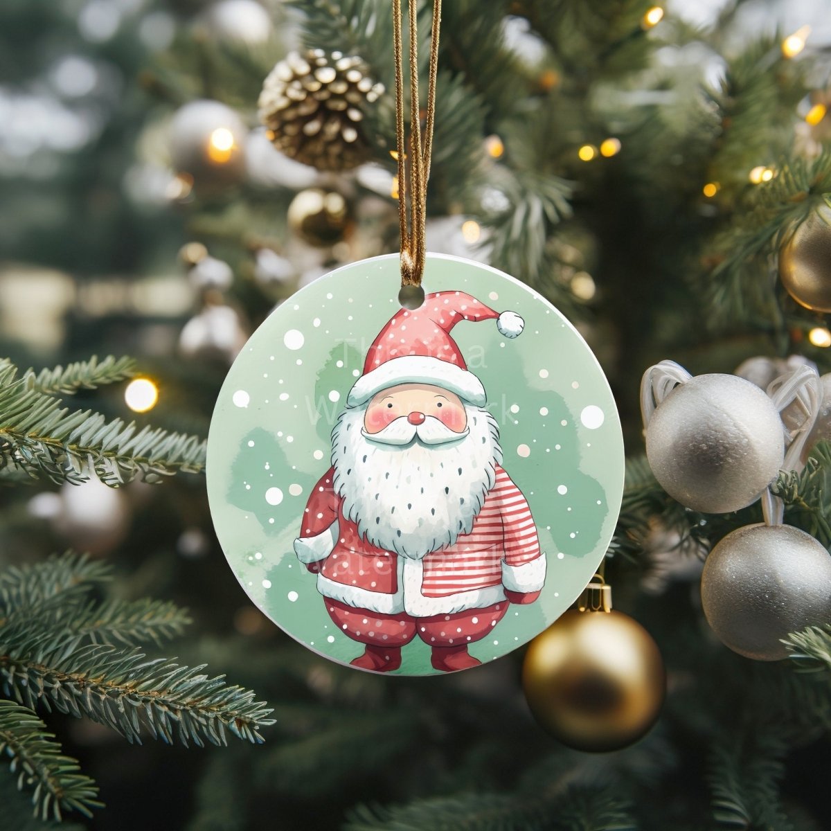 Pink Mint Christmas Ornaments 20 PNG Printable Bundle Sublimation Design Festive Round Stickers Cute Animal Clipart Soft Pink Mint Green - Everything Pixel