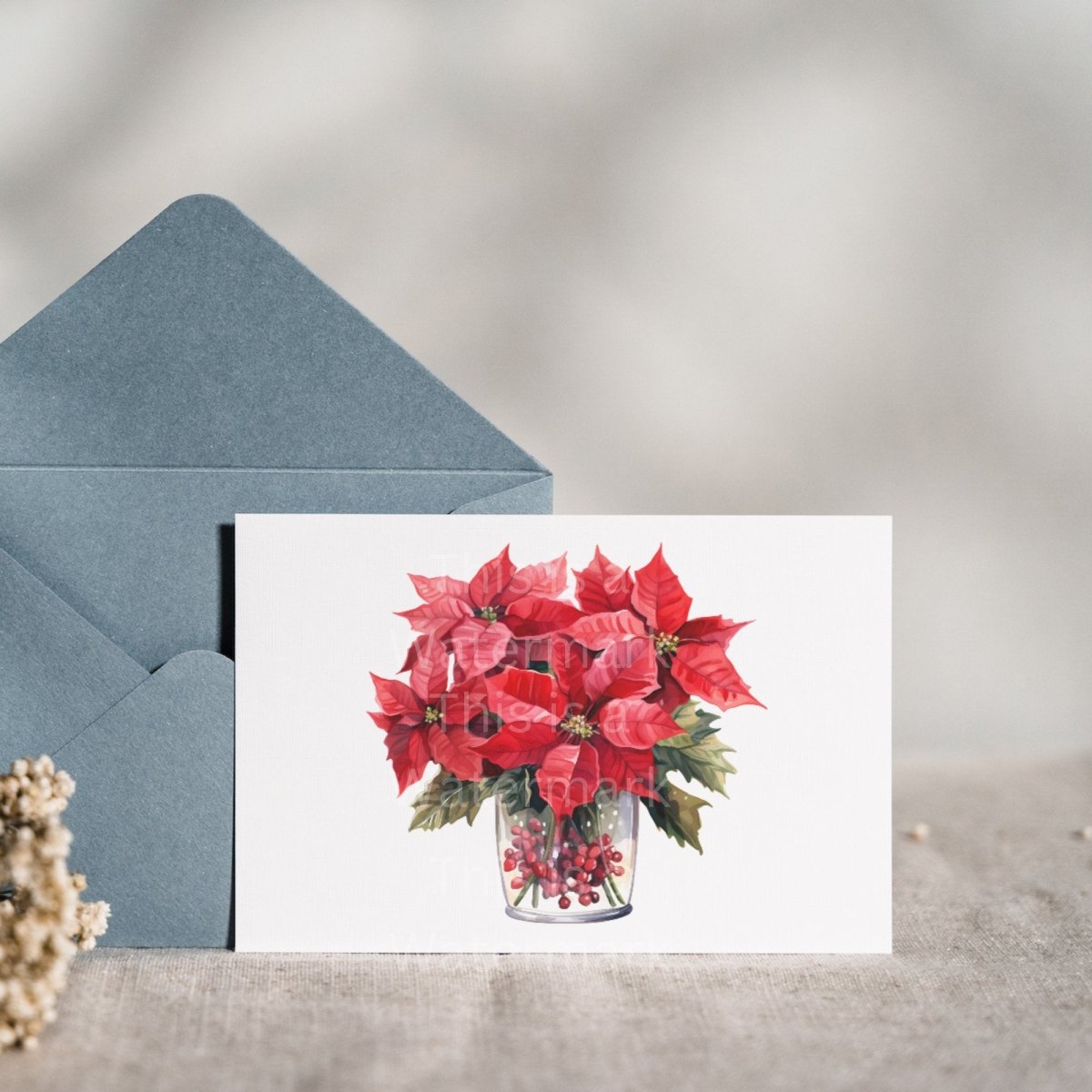 Poinsettia in Vase 7+7 PNG Clip Art Bundle Christmas Decoration Digital Crafts Design Holiday Graphic Clipart Winter Decoration Art - Everything Pixel